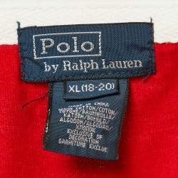 Polo Ralph Lauren Red/Navy Blue Cotton Polo T-Shirt XL
