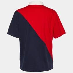 Polo Ralph Lauren Red/Navy Blue Cotton Polo T-Shirt XL