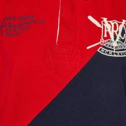 Polo Ralph Lauren Red/Navy Blue Cotton Polo T-Shirt XL