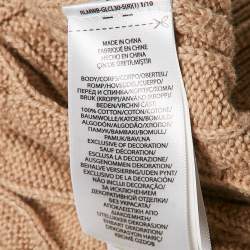Pre Owned Polo Ralph Lauren Beige Cable Knit High Neck Sweater L