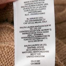 Pre Owned Polo Ralph Lauren Beige Cable Knit High Neck Sweater L