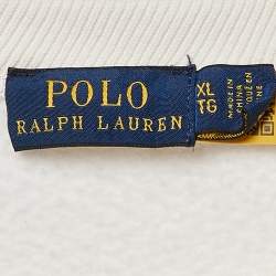 مملوكة مسبقًا Polo Ralph Lauren White Logo Print Cotton Crew Neck Sweatshirt XL