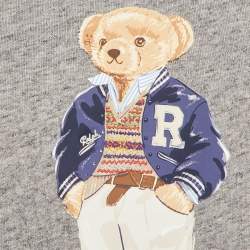 مملوكة مسبقًا Polo Ralph Lauren Grey Polo Bear Print Cotton Sweatshirt L
