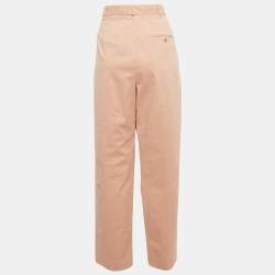 Pre Owned Polo Ralph Lauren Pale Pink Gabardine Pleated Straight Pants M