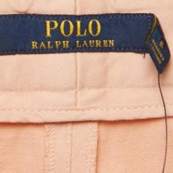 Pre Owned Polo Ralph Lauren Pale Pink Gabardine Pleated Straight Pants M