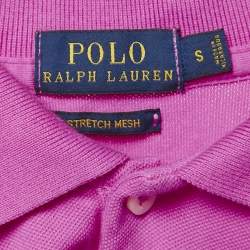 Polo Ralph Lauren Pink Stretch Mesh Cotton Polo T-Shirt S