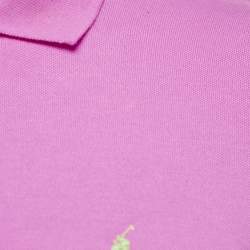 Polo Ralph Lauren Pink Stretch Mesh Cotton Polo T-Shirt S