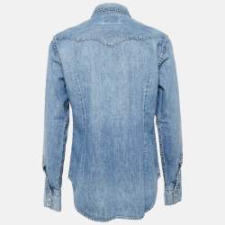 مملوكة مسبقًا Polo Ralph Lauren Blue Denim Button Front Shirt M