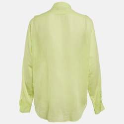 Pre Owned Polo Ralph Lauren Green Cotton Button Front Shirt M