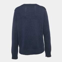 Pre Owned Polo Ralph Lauren Blue Bear Intarsia Cotton Knit Sweater L 