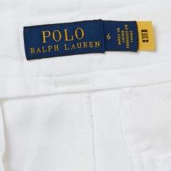 مملوكة مسبقًا Polo Ralph Lauren White Linen Tie-Up Detail Shorts M