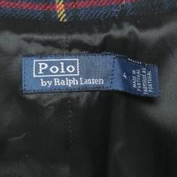 Polo Ralph Lauren Navy Blue Checks Wool Single Breasted Blazer XS