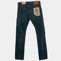 Pre Owned Polo Ralph Lauren Blue Denim Slim Fit Straight Leg Jeans S Waist 24"