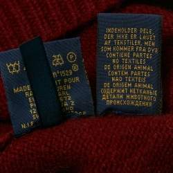 Polo Ralph Lauren Dark Red Patterned Wool Knit High Neck Sweater XS