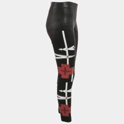 Polo Ralph Lauren Black Printed Leather Pants S
