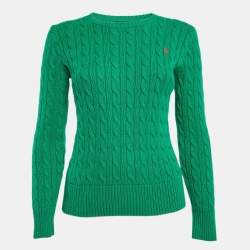 Polo Ralph Lauren Green Cable Knit Long Sleeves Sweater XL