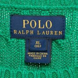Polo Ralph Lauren Green Cable Knit Long Sleeves Sweater XL