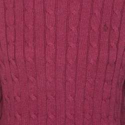 Polo Ralph Lauren Purple Cotton Knit Full Sleeve Sweater S