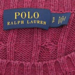 Polo Ralph Lauren Purple Cotton Knit Full Sleeve Sweater S