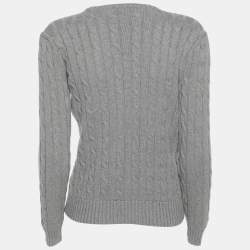 Polo Ralph Lauren Grey Cotton Knit Full Sleeve Sweater S