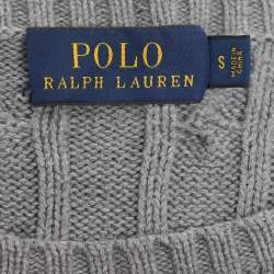 Polo Ralph Lauren Grey Cotton Knit Full Sleeve Sweater S