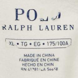 Pre Owned Polo Ralph Lauren White Teddy Print Jersey T-Shirt XL