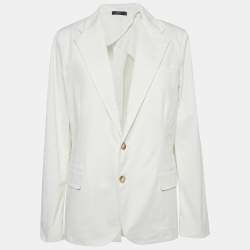 Pre Owned Polo Ralph Lauren White Cotton Button Front Jacket XL
