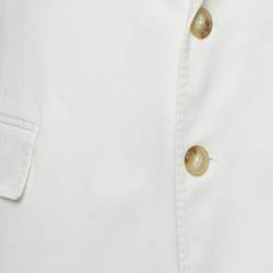 Pre Owned Polo Ralph Lauren White Cotton Button Front Jacket XL