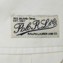 Pre Owned Polo Ralph Lauren White Cotton Button Front Jacket XL