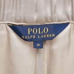 Pre Owned Polo Ralph Lauren Grey Satin Jogger Pants M