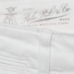 Pre Owned Polo Ralph Lauren White Denim Quin Boyfriend Jeans XS Waist 28"