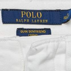 Pre Owned Polo Ralph Lauren White Denim Quin Boyfriend Jeans XS Waist 28"