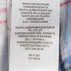 Polo Ralph Lauren Plaid Blue Linen Button Front Shirt M