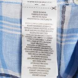 Polo Ralph Lauren Plaid Blue Linen Button Front Shirt M
