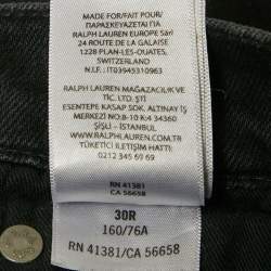Polo Ralph Lauren Black Denim Skinny High Rise Ankle Length Jeans M 30"