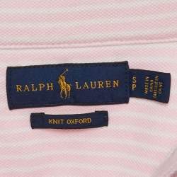 Polo Ralph Lauren Pink Stripe Cotton Knit Button Front Shirt S
