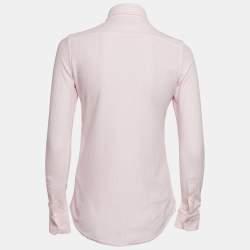 Polo Ralph Lauren Pink Stripe Cotton Knit Button Front Shirt S