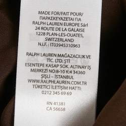 Polo Ralph Lauren Brown Satin Silk Button Front Shirt M