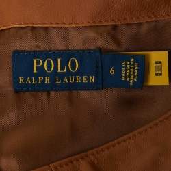 Polo Ralph Lauren Brown Leather Long Sleeve Short Dress M