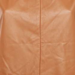 Polo Ralph Lauren Brown Leather Long Sleeve Short Dress M