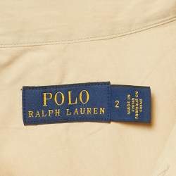 Polo Ralph Lauren Beige Belted Button Front Tiered Midi Dress S