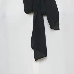 Polo Ralph Lauren Off-White Crepe Neck Tie-Up Button Front Blouse XL