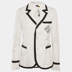 Polo Ralph Lauren White Cotton Knit Cricket Blazer M