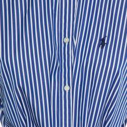 Polo Ralph Lauren Blue Striped Cotton Shirt Dress S