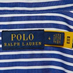 Polo Ralph Lauren Blue Striped Cotton Shirt Dress S