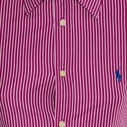 Polo Ralph Lauren Pink Striped Knit Dress Shirt S