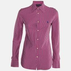 Polo Ralph Lauren Pink Striped Knit Dress Shirt S