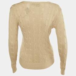 Polo Ralph Lauren Beige Cotton Knit Long Sleeve Sweater S