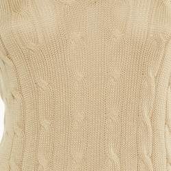 Polo Ralph Lauren Beige Cotton Knit Long Sleeve Sweater S