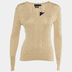 Polo Ralph Lauren Beige Cotton Knit Long Sleeve Sweater S